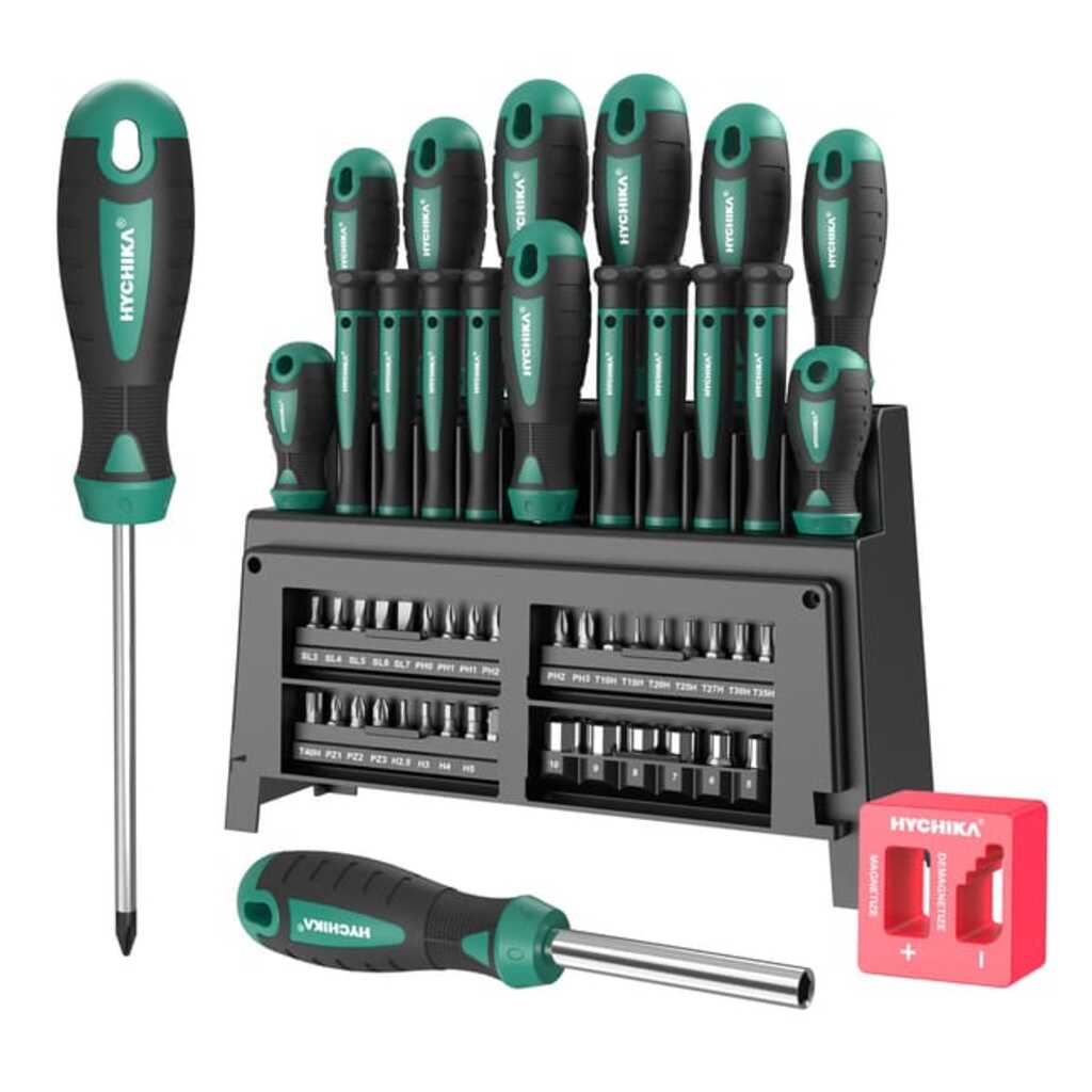 HYCHIKA 51 Pezzi Set Cacciaviti Professionali con Cacciaviti Precisione Cacciaviti a Testa Piatta e Phillips